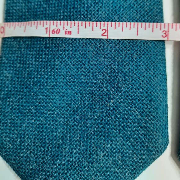 Vintage Rooster Wool Neck Tie Teal Blue New w/ Tags Kaufmann’s Dept Store - Picture 4 of 6